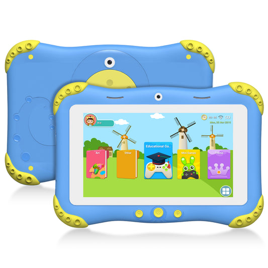 Kids Tablet 7 inch Android 11 Tablet for Kids(Ages 3-12), 2GB RAM 32GB ROM 128GB Expand, Toddler Tablet with WiFi, Bluetooth, GMS, Parental Control, Shockproof Case, Google Play, YouTube, Netflix