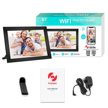 FRAMEO 10.1 Inch Smart WiFi Digital Photo Frame 1280x800 IPS LCD Touch Screen, Auto-Rotate, Motion Sensor, Built in 16GB Memory, Share Moments Instantly via Frameo App from Anywhere