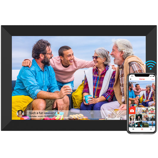 FRAMEO Digital Photo Frame 10.1 inch WiFi Digital Picture Frame 1280X800 IPS Touch Screen 16GB Storage Auto-Rotate Wall-Mountable Easy Setup to Share Photos & Videos via Frameo App from Anywhere