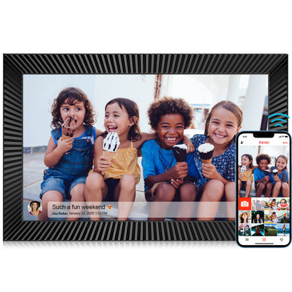 FRAMEO 10.1 inch WiFi Digital Picture Frame with Internal Storage Smart Digital Photo Frame with IPS Touch Screen 1280x800 HD Electronic Picture Frame Share Photos and Videos Instantly via Frameo APP