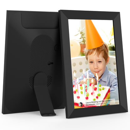 FRAMEO Smart Digital Picture Frame WiFi Cloud 10.1 Inch HD 1280x800 IPS Touch Screen Digital Frame with 16GB Storage Easy Setup to Share Photos or Video via Frameo APP Auto-Rotate Wall Mountable Black