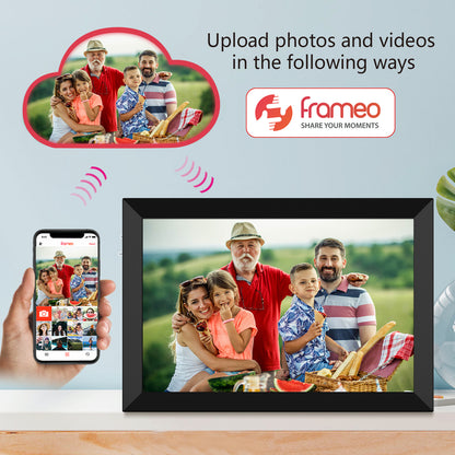 FRAMEO Digital Photo Frame 10.1 inch WiFi Digital Picture Frame 1280X800 IPS Touch Screen 16GB Storage Auto-Rotate Wall-Mountable Easy Setup to Share Photos & Videos via Frameo App from Anywhere