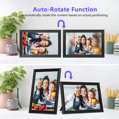 Smart Digital Photo Frame, 10.1 Inch WiFi Digital Picture Frame with 1280x800 IPS Touch Screen, Built-in 32GB Storage, Auto-Rotate, Easy to Share Photos or Videos at Anywhere in The World via App