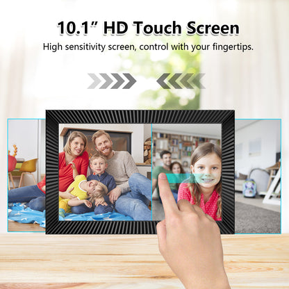 FRAMEO 10.1 inch WiFi Digital Picture Frame with Internal Storage Smart Digital Photo Frame with IPS Touch Screen 1280x800 HD Electronic Picture Frame Share Photos and Videos Instantly via Frameo APP