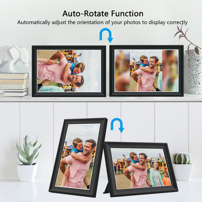 FRAMEO 10.5 Inch Smart WiFi Digital Photo Frame 1920x1280 FHD IPS LCD Touch Screen, Auto-Rotate, 32GB Storage, Support SD Card & USB Drive, Share Moments Instantly via Frameo App from Anywhere