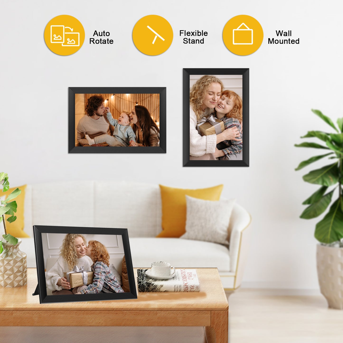 FRAMEO WiFi Digital Photo Frame, 10.1 Inch Digital Picture Frame, 1280x800 IPS LCD Touch Screen, Auto-Rotat Built in 16GB Memory, Share Moments Instantly via Frameo App from Anywhere, New Model Black