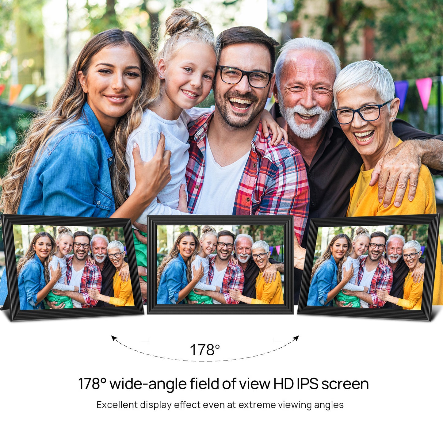 Smart Digital Photo Frame, 10.1 Inch WiFi Digital Picture Frame with 1280x800 IPS Touch Screen, Built-in 32GB Storage, Auto-Rotate, Easy to Share Photos or Videos at Anywhere in The World via App