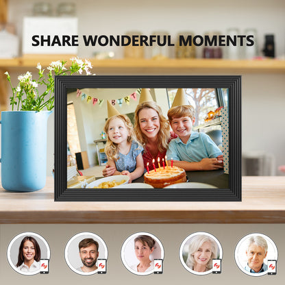 FRAMEO WiFi Digital Photo Frame, 10.1 Inch Digital Picture Frame, 1280x800 IPS LCD Touch Screen, Auto-Rotat Built in 16GB Memory, Share Moments Instantly via Frameo App from Anywhere, New Model Black