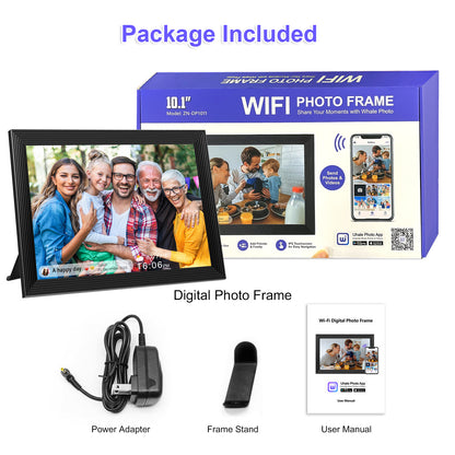 Smart Digital Photo Frame, 10.1 Inch WiFi Digital Picture Frame with 1280x800 IPS Touch Screen, Built-in 32GB Storage, Auto-Rotate, Easy to Share Photos or Videos at Anywhere in The World via App