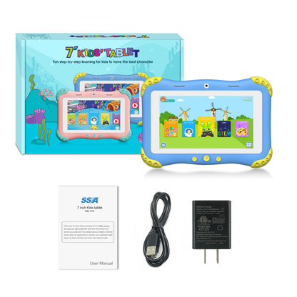 Kids Tablet 7 inch Android 11 Tablet for Kids(Ages 3-12), 2GB RAM 32GB ROM 128GB Expand, Toddler Tablet with WiFi, Bluetooth, GMS, Parental Control, Shockproof Case, Google Play, YouTube, Netflix