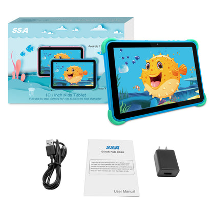 10.1 Inch Kids Tablet Android 11 Tablet for Kids 2GB 32GB Toddler Tablet APP Preinstalled & Parent Control Kids Education Children Tablet with WiFi, Dual Camera, Netflix, YouTube, Google Play Store